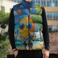 Funny Hawaii Mango Sleeveless Puffer Jacket Tropical Summer Beach Mascot Vacation LT19 - Polynesian Pride
