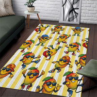 Funny Hawaii Mango Hip Hop Cartoon Area Rug Summer Beach Party LT19 Yellow - Polynesian Pride
