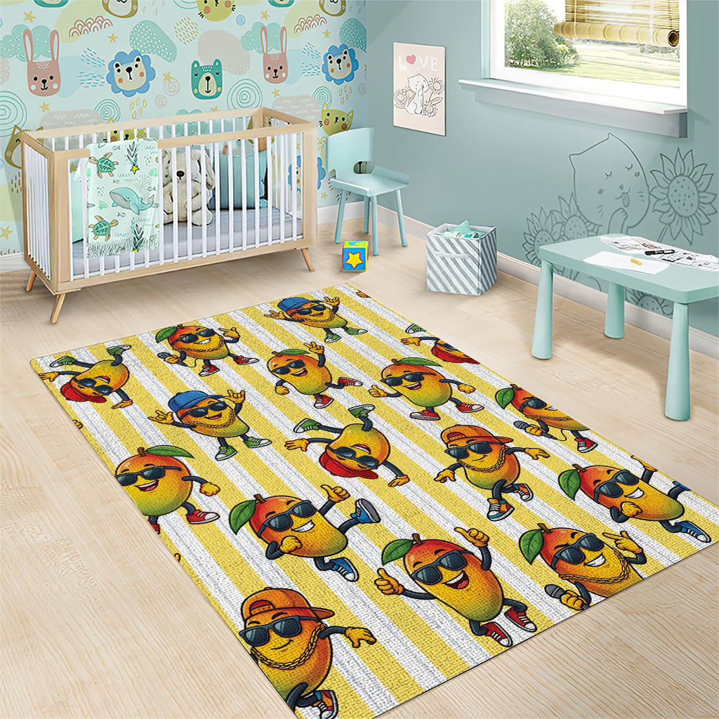 Funny Hawaii Mango Hip Hop Cartoon Area Rug Summer Beach Party LT19 - Polynesian Pride