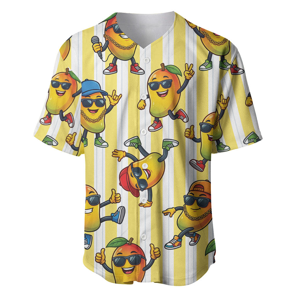 Funny Hawaii Mango Hip Hop Cartoon Baseball Jersey Summer Beach Party LT19 Yellow - Polynesian Pride