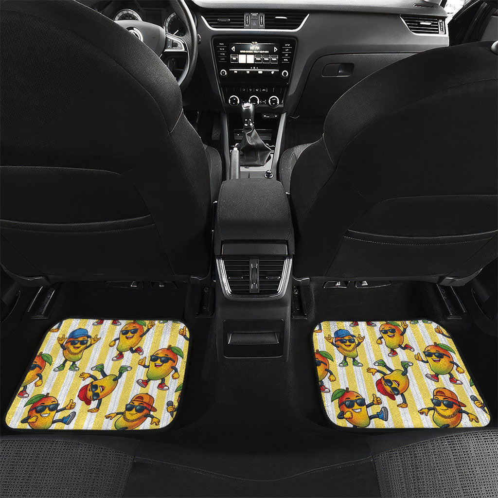Funny Hawaii Mango Hip Hop Cartoon Car Mats Summer Beach Party LT19 Set 2pcs - Back Yellow - Polynesian Pride