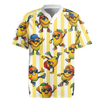 Funny Hawaii Mango Hip Hop Cartoon Rugby Jersey Summer Beach Party LT19 Yellow - Polynesian Pride