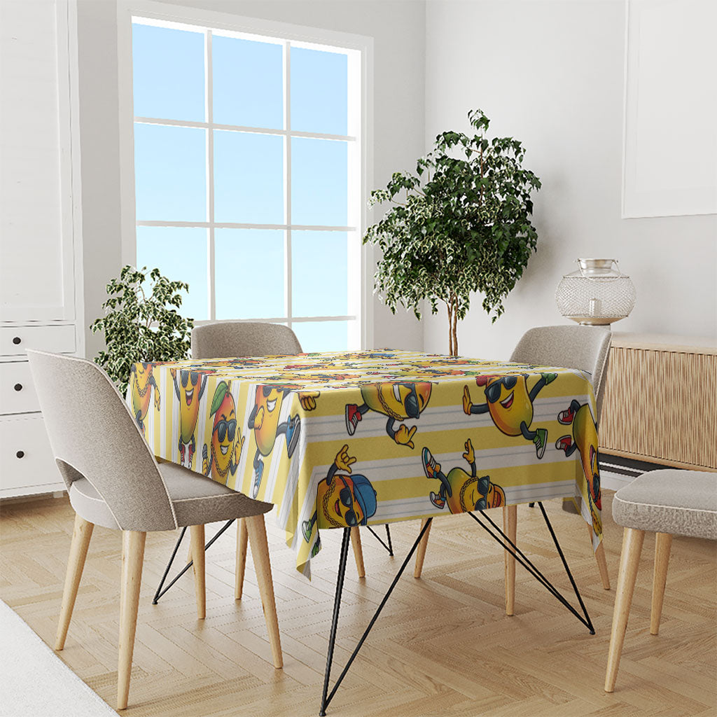 Funny Hawaii Mango Hip Hop Cartoon Tablecloth Summer Beach Party LT19 - Polynesian Pride