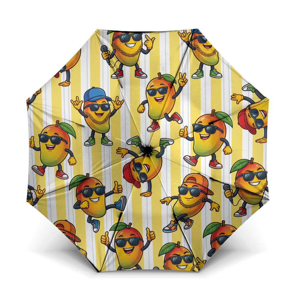 Funny Hawaii Mango Hip Hop Cartoon Umbrella Summer Beach Party LT19 One Size Folded 11.42 inch Opened Diameter 37.4 inch Yellow - Polynesian Pride