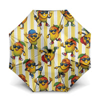Funny Hawaii Mango Hip Hop Cartoon Umbrella Summer Beach Party LT19 One Size Folded 11.42 inch Opened Diameter 37.4 inch Yellow - Polynesian Pride
