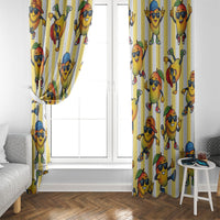 Funny Hawaii Mango Hip Hop Cartoon Window Curtain Summer Beach Party LT19 - Polynesian Pride