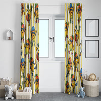 Funny Hawaii Mango Hip Hop Cartoon Window Curtain Summer Beach Party LT19 - Polynesian Pride