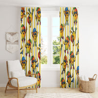 Funny Hawaii Mango Hip Hop Cartoon Window Curtain Summer Beach Party LT19 - Polynesian Pride