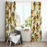 Funny Hawaii Mango Hip Hop Cartoon Window Curtain Summer Beach Party LT19 - Polynesian Pride