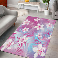 Pink Aloha Hawaiian Area Rug Tropical Flower Palm Leaf Pattern LT19 - Polynesian Pride