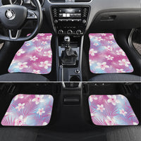 Pink Aloha Hawaiian Car Mats Tropical Flower Palm Leaf Pattern LT19 Set 4pcs Pink - Polynesian Pride