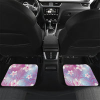 Pink Aloha Hawaiian Car Mats Tropical Flower Palm Leaf Pattern LT19 Set 2pcs - Back Pink - Polynesian Pride