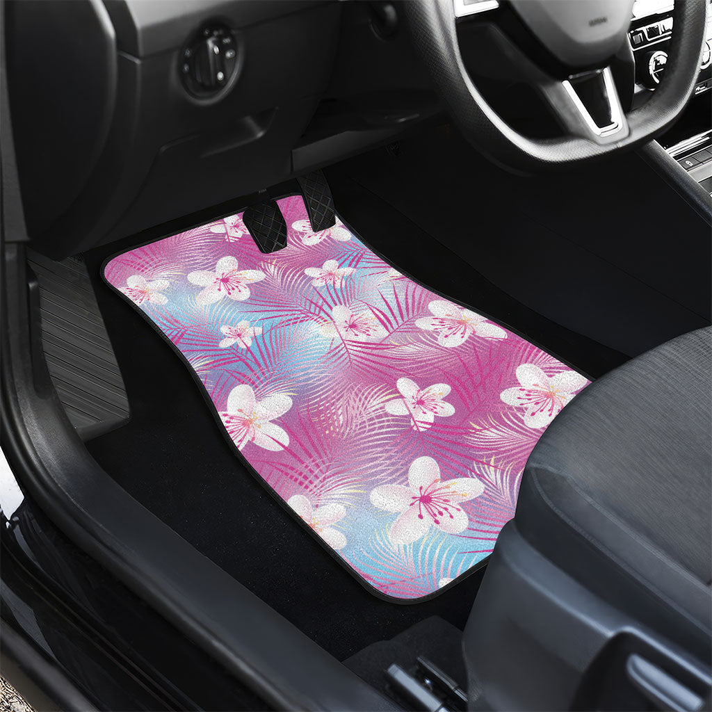 Pink Aloha Hawaiian Car Mats Tropical Flower Palm Leaf Pattern LT19 - Polynesian Pride