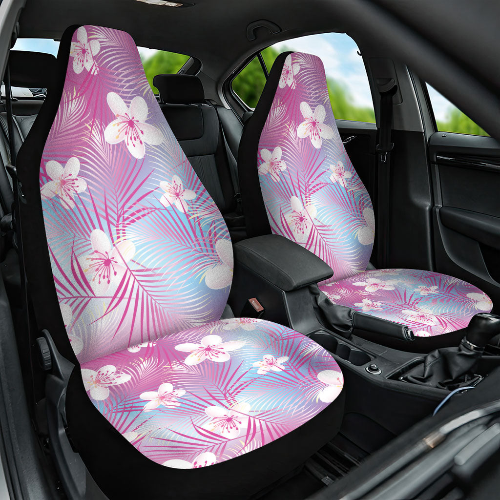 Pink Aloha Hawaiian Car Seat Cover Tropical Flower Palm Leaf Pattern LT19 One Size Pink - Polynesian Pride