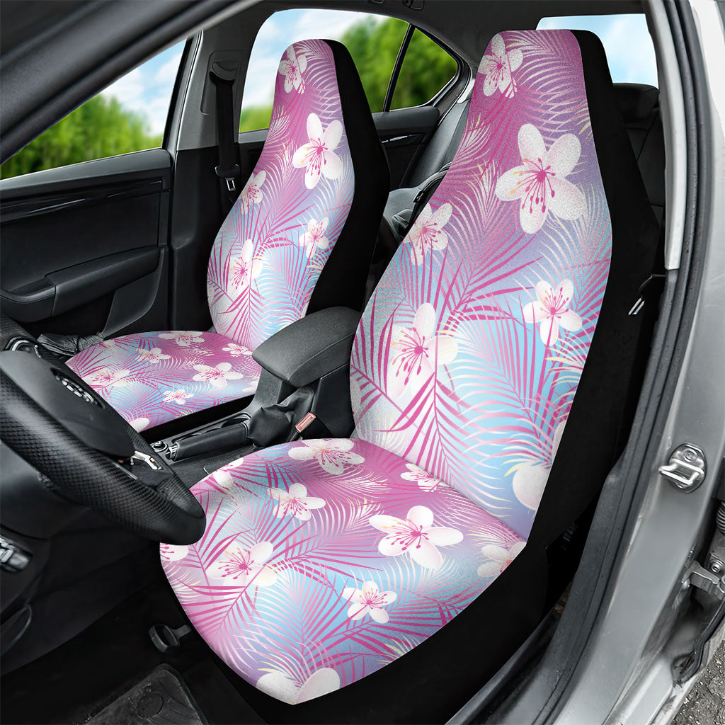 Pink Aloha Hawaiian Car Seat Cover Tropical Flower Palm Leaf Pattern LT19 - Polynesian Pride