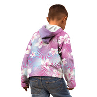 Pink Aloha Hawaiian Kid Hoodie Tropical Flower Palm Leaf Pattern LT19 - Polynesian Pride