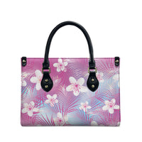 Pink Aloha Hawaiian Leather Bag Tropical Flower Palm Leaf Pattern LT19 - Polynesian Pride