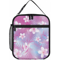 Pink Aloha Hawaiian Lunch Bag Tropical Flower Palm Leaf Pattern LT19 10.2 × 8.3 × 4.3 inch Pink - Polynesian Pride