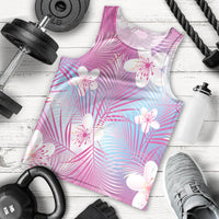 Pink Aloha Hawaiian Men Tank Top Tropical Flower Palm Leaf Pattern LT19 - Polynesian Pride