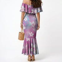 Pink Aloha Hawaiian Mermaid Dress Tropical Flower Palm Leaf Pattern LT19 - Polynesian Pride