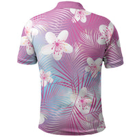 Pink Aloha Hawaiian Polo Shirt Tropical Flower Palm Leaf Pattern LT19 - Polynesian Pride