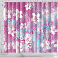 Pink Aloha Hawaiian Shower Curtain Tropical Flower Palm Leaf Pattern LT19 - Polynesian Pride