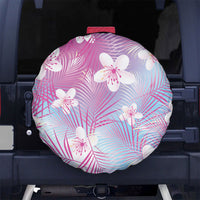 Pink Aloha Hawaiian Spare Tire Cover Tropical Flower Palm Leaf Pattern LT19 No hole Pink - Polynesian Pride