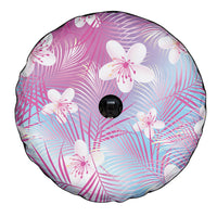 Pink Aloha Hawaiian Spare Tire Cover Tropical Flower Palm Leaf Pattern LT19 - Polynesian Pride