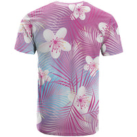 Pink Aloha Hawaiian T Shirt Tropical Flower Palm Leaf Pattern LT19 - Polynesian Pride