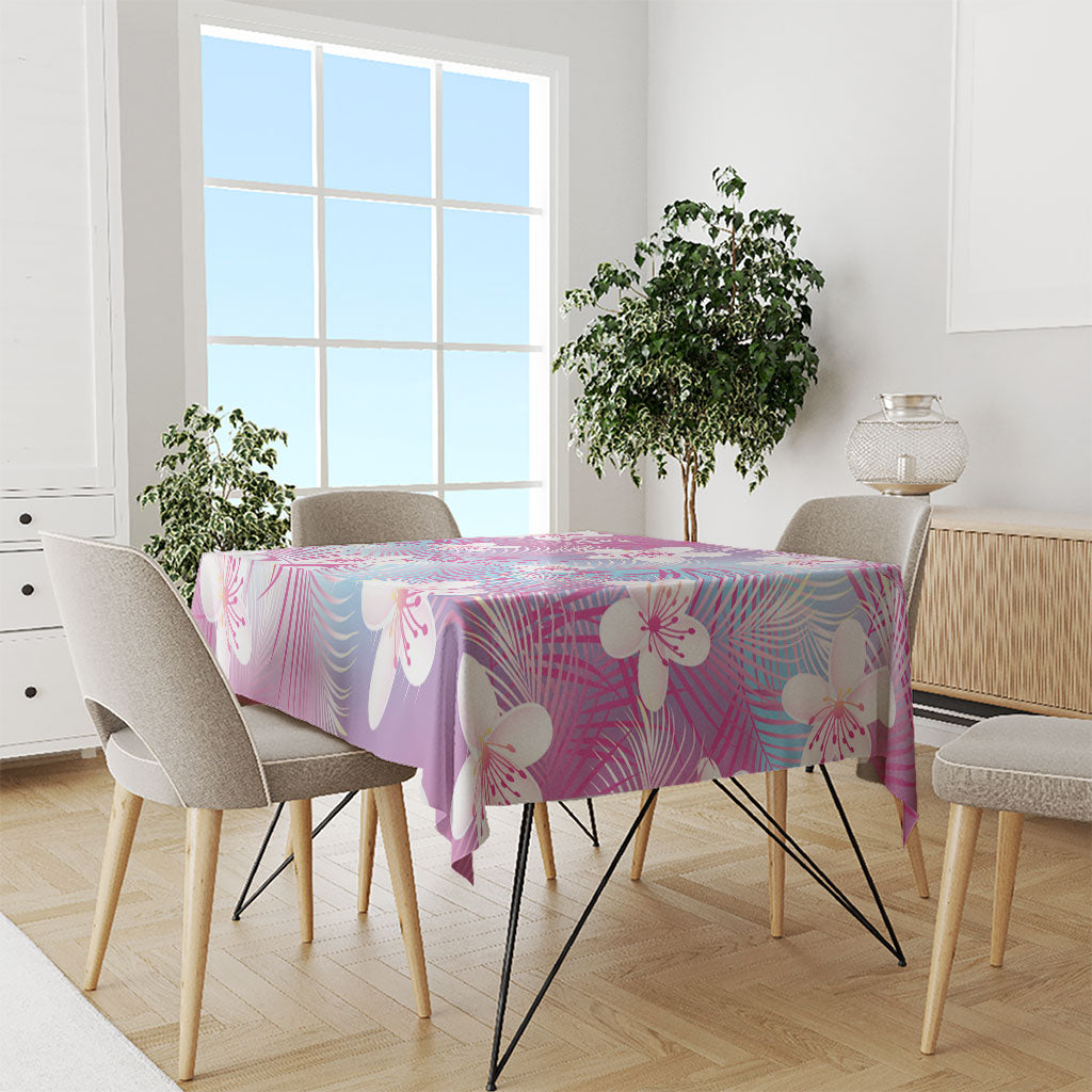 Pink Aloha Hawaiian Tablecloth Tropical Flower Palm Leaf Pattern LT19 - Polynesian Pride
