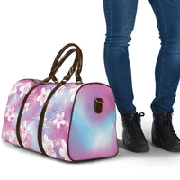 Pink Aloha Hawaiian Travel Bag Tropical Flower Palm Leaf Pattern LT19 - Polynesian Pride