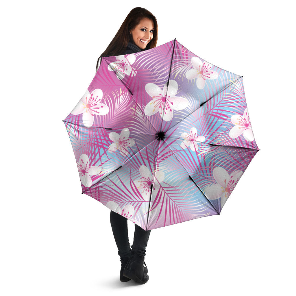Pink Aloha Hawaiian Umbrella Tropical Flower Palm Leaf Pattern LT19 - Polynesian Pride