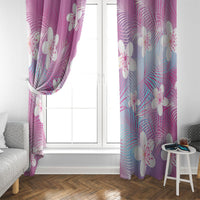 Pink Aloha Hawaiian Window Curtain Tropical Flower Palm Leaf Pattern LT19 - Polynesian Pride