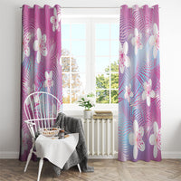 Pink Aloha Hawaiian Window Curtain Tropical Flower Palm Leaf Pattern LT19 - Polynesian Pride