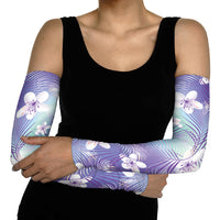 Purple Aloha Hawaiian Arm Sleeves Tropical Flower Palm Leaf Pattern LT19 - Polynesian Pride