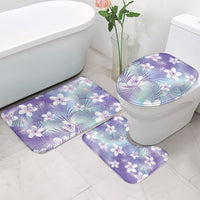 Purple Aloha Hawaiian Bathroom Set Tropical Flower Palm Leaf Pattern LT19 - Polynesian Pride