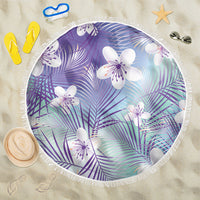 Purple Aloha Hawaiian Beach Blanket Tropical Flower Palm Leaf Pattern LT19 One Size 150cm Purple - Polynesian Pride