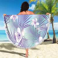 Purple Aloha Hawaiian Beach Blanket Tropical Flower Palm Leaf Pattern LT19 - Polynesian Pride