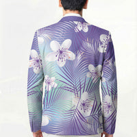Purple Aloha Hawaiian Blazer Tropical Flower Palm Leaf Pattern LT19 - Polynesian Pride