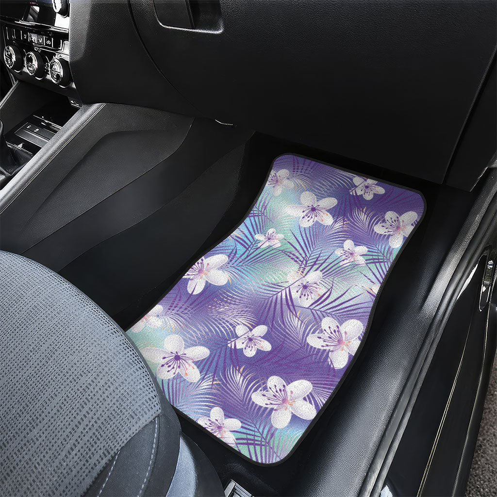 Purple Aloha Hawaiian Car Mats Tropical Flower Palm Leaf Pattern LT19 - Polynesian Pride