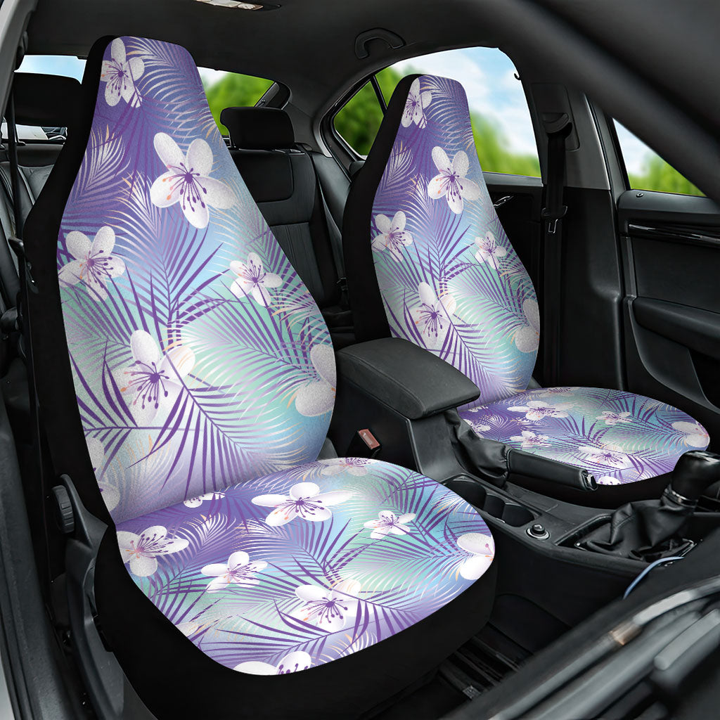 Purple Aloha Hawaiian Car Seat Cover Tropical Flower Palm Leaf Pattern LT19 One Size Purple - Polynesian Pride