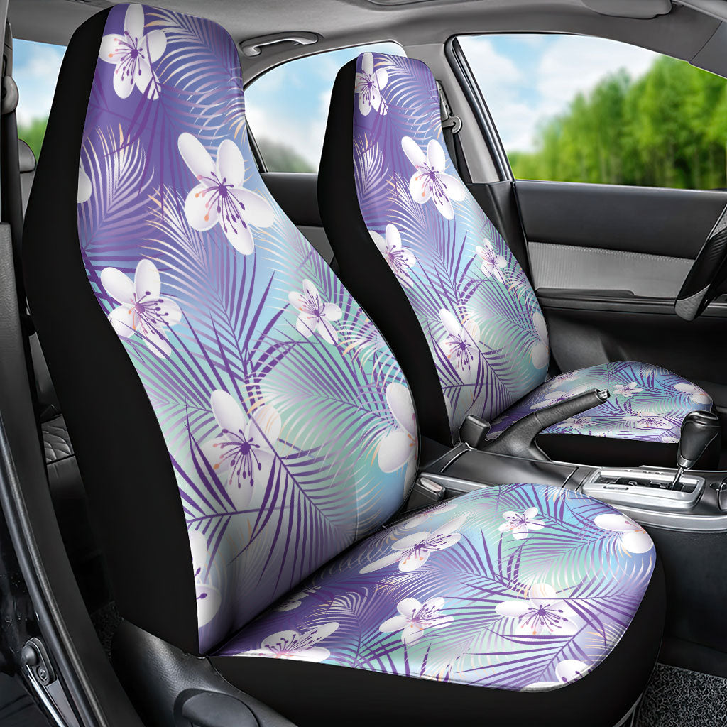 Purple Aloha Hawaiian Car Seat Cover Tropical Flower Palm Leaf Pattern LT19 - Polynesian Pride