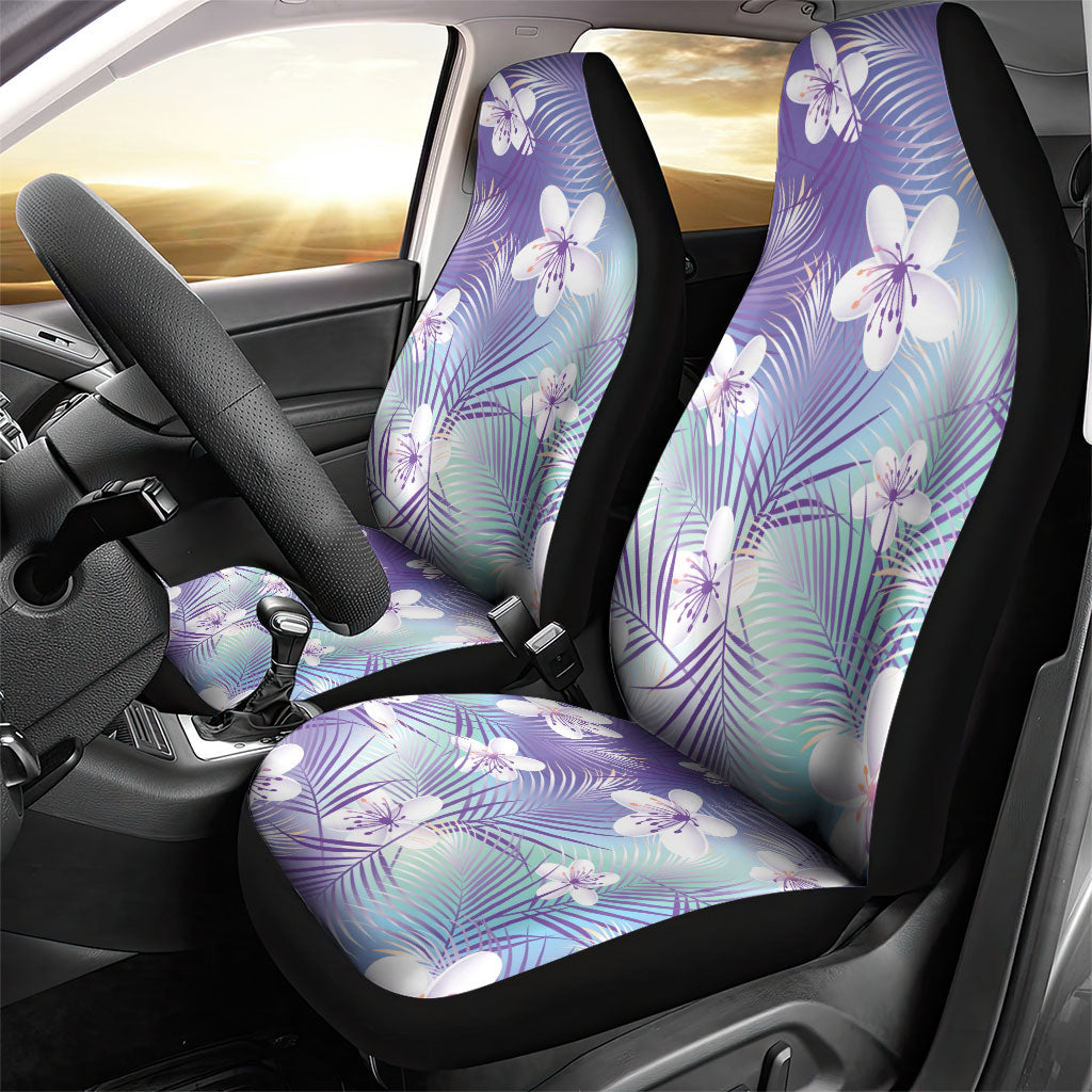 Purple Aloha Hawaiian Car Seat Cover Tropical Flower Palm Leaf Pattern LT19 - Polynesian Pride