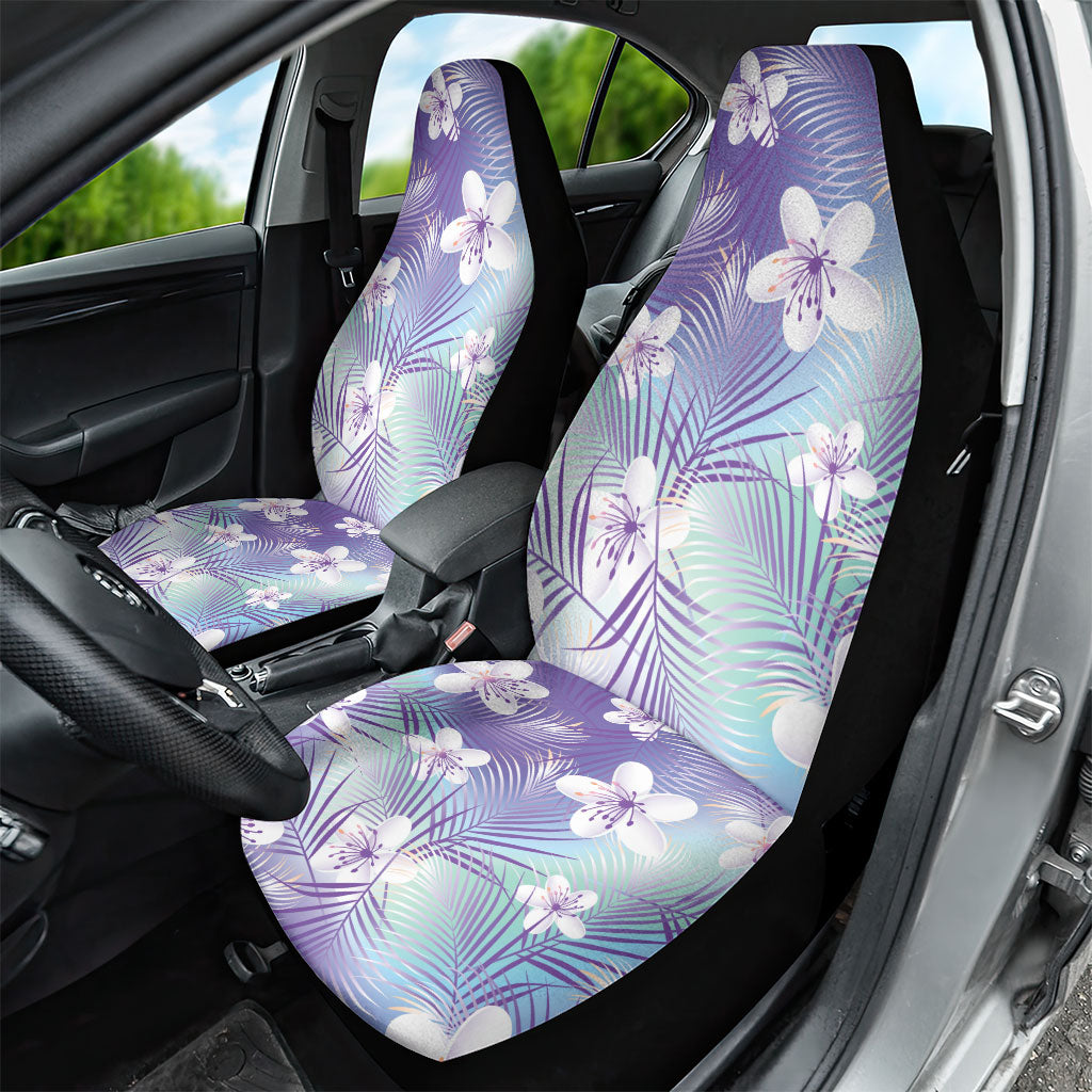 Purple Aloha Hawaiian Car Seat Cover Tropical Flower Palm Leaf Pattern LT19 - Polynesian Pride
