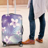 Purple Aloha Hawaiian Luggage Cover Tropical Flower Palm Leaf Pattern LT19 Purple - Polynesian Pride