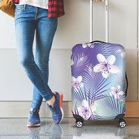 Purple Aloha Hawaiian Luggage Cover Tropical Flower Palm Leaf Pattern LT19 - Polynesian Pride