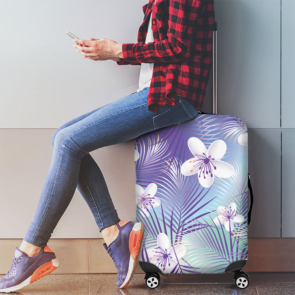 Purple Aloha Hawaiian Luggage Cover Tropical Flower Palm Leaf Pattern LT19 - Polynesian Pride