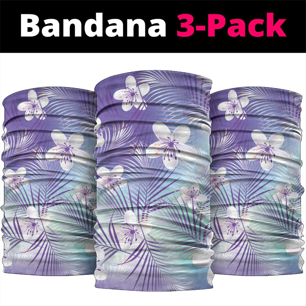Purple Aloha Hawaiian Neck Gaiter Tropical Flower Palm Leaf Pattern LT19 package One Size: 25*50cm Purple - Polynesian Pride