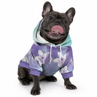 Purple Aloha Hawaiian Pet Hoodie Tropical Flower Palm Leaf Pattern LT19 - Polynesian Pride