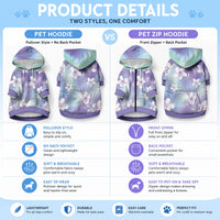 Purple Aloha Hawaiian Pet Hoodie Tropical Flower Palm Leaf Pattern LT19 - Polynesian Pride